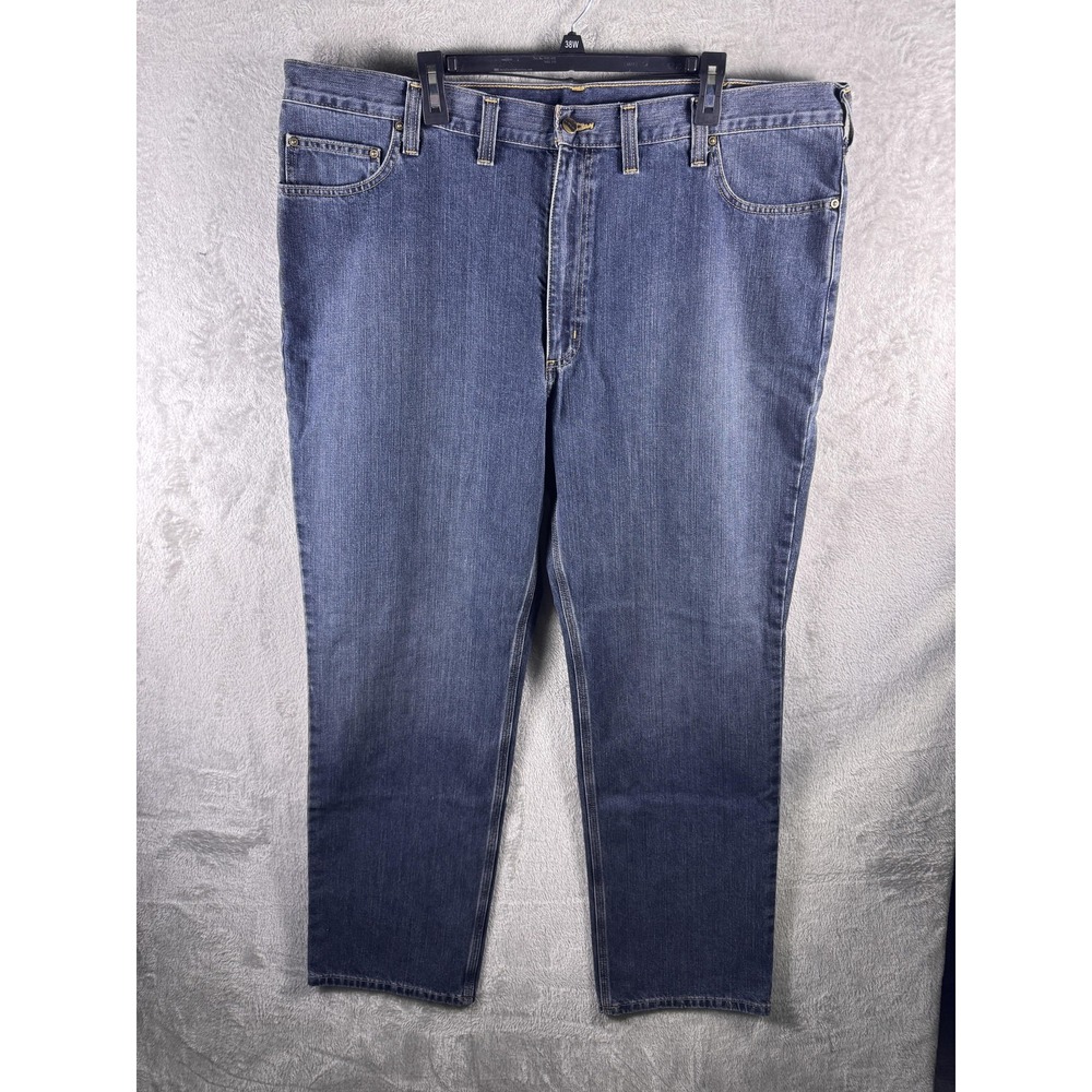 Carhartt Jeans Mens 44x32 Blue Relaxed Fit Straight Medium Wash Denim Pants
